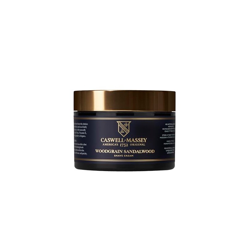 Caswell-Massey Sandalwood Shave Cream Jar, 8 Ounce