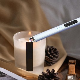 ARECTECH Encendedor eléctrico de vela recargable tipo C USB encendedor de plasma arco encendedores para velas, camping, cocina, color azul