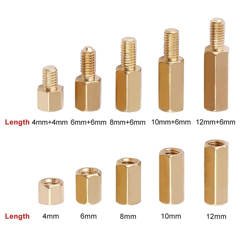 300pcs M3 Brass StandOff Set Hex Male Female Hex Spacers