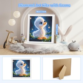 Genius maker Diamond Art Kits for Kids with Frame, 5D Diamond Art Kits Painting for Kids, Diamond Gem Art for Girls Boys, Diamond Dots Kits, Painting Arts and Crafts for Home Wall Decor(7x7inch)