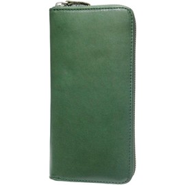 Berkut Tochigi Leather x Himeji Leather Long Wallet, Unisex, Round Zip, Luxury YKK Large Capacity, green