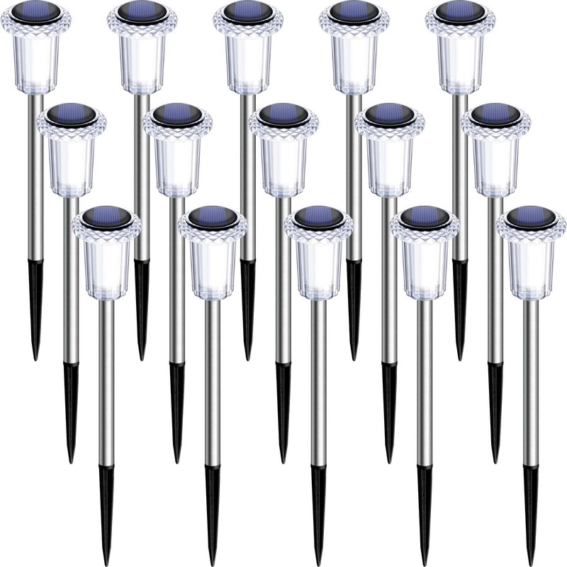 DenicMic Solar Lights Outdoor 15 Pack Waterproof 6000K Cold White