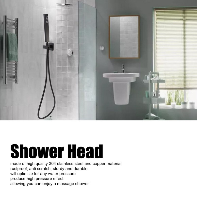 Wall Mounted Shower Set Black High Pressure Shower Head with