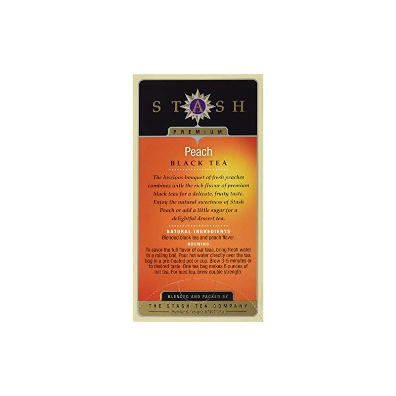 Stash Tea Black Tea Peach, 20 Count