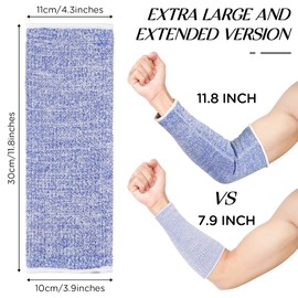 Neer 4 Pair Protective Arm Sleeves for Thin Skin Anti-Cut Burn Resistant Cover Forearm Sleeve for Cooking Construction(Black, Blue, Gray, Yellow, 11.8 Inch)