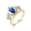 Mytys Crown Rings for Women Tiara Princess Queen 18K Gold