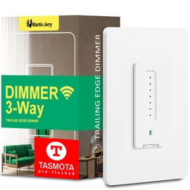 TASMOTA 3 Way Smart Dimmer Switch by Martin Jerry | Touch Control Panel, Trailing Edge dimmer Light Switch is Better Compatible with LED Bulbs, Needs Neutral Wire and 2.4G Wi-Fi