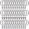 40pcs Rustproof Drapery Matte Stainless Steel Metal Curtain Rings with