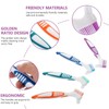 4-Piece Denture Brush Set - Portable Denture Brush with Moderate