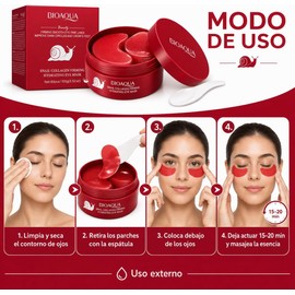 BIOAQUA Parches para Ojos con Baba de Caracol y Colágeno, 80 Piezas, 100 g, para Ojeras y Arrugas
