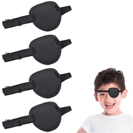 Parches de Ojos 3D, Paquete de 4 Parches para Ojos Perezosos Ajustables, Eye Patches, Parches Ojos Para Tratamiento de Ambliopía y Protección, Uso en Ojo Izquierdo o Derecho, Ideal para Niños y Adultos