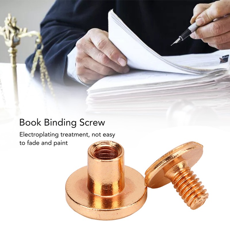200 Set Book Binding Screw 9x6.5mm DIY Leather Electroplating Uniform