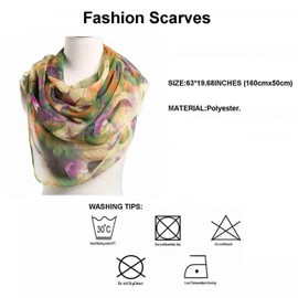 Pokeedioty Scarfs for Women Lightweight Scarves Elegant Floral Pattern Sheer Scarfs Shawls Wraps (YH-106) | Pokeedioty