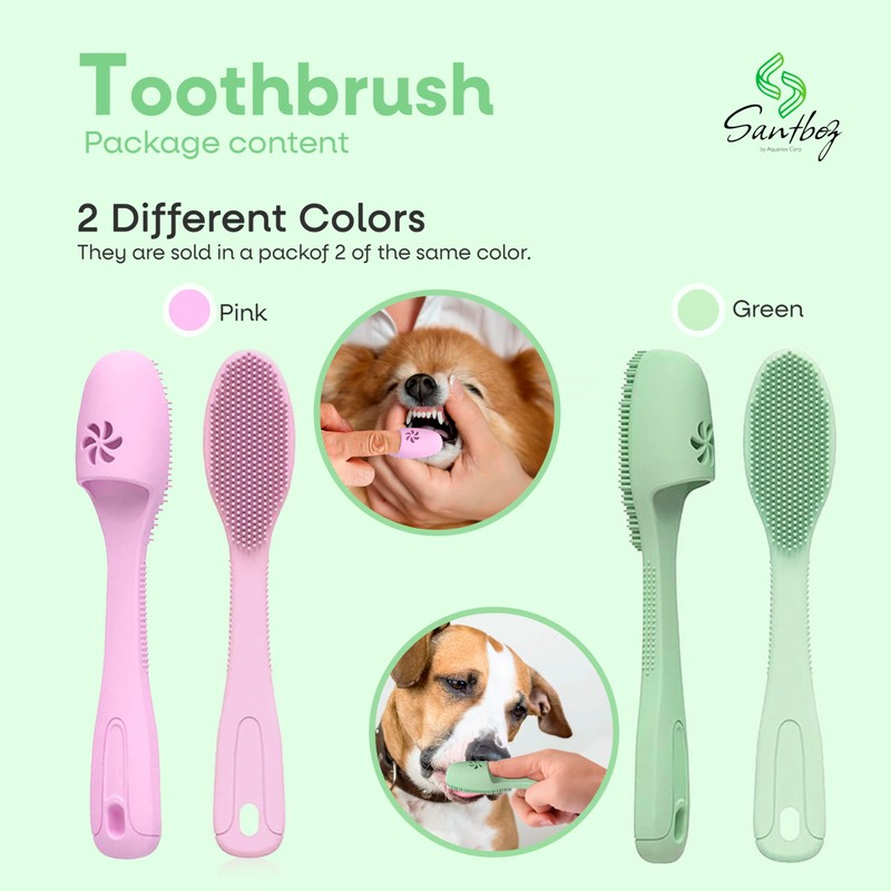 Pet Toothbrush Silicone Finger with Storage Cup, Dog and Cat