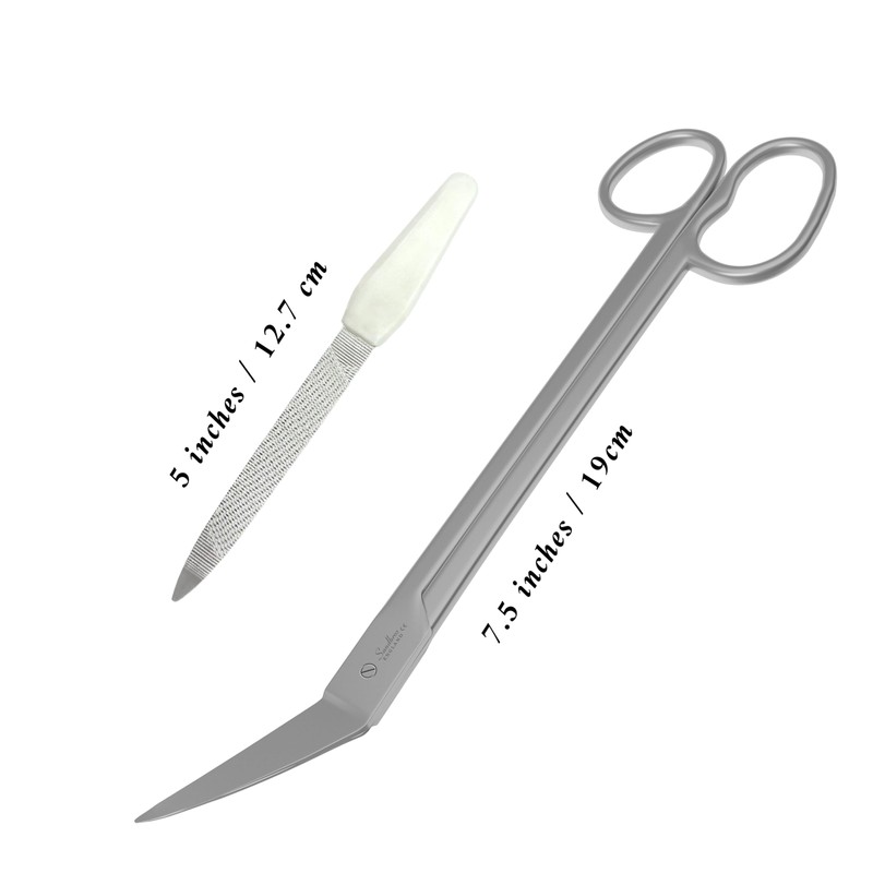 Long Handled Toenail Clippers for Thick Nails, 19cm Angled Tip