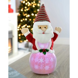 WeRChristmas Santa with 8 Musical Songs and Snowing Snowflake Inside Colour LED Body, 35 cm - Large, Multi-Colour