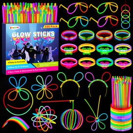 326 Piece Glow Sticks Party Set, 150 Neon Glow Sticks with 176 Connectors, Neon Party Gadgets Glow Sticks Children's Glow Sticks Light Toy for Birthday Festival Weddings Christmas New Year's Eve
