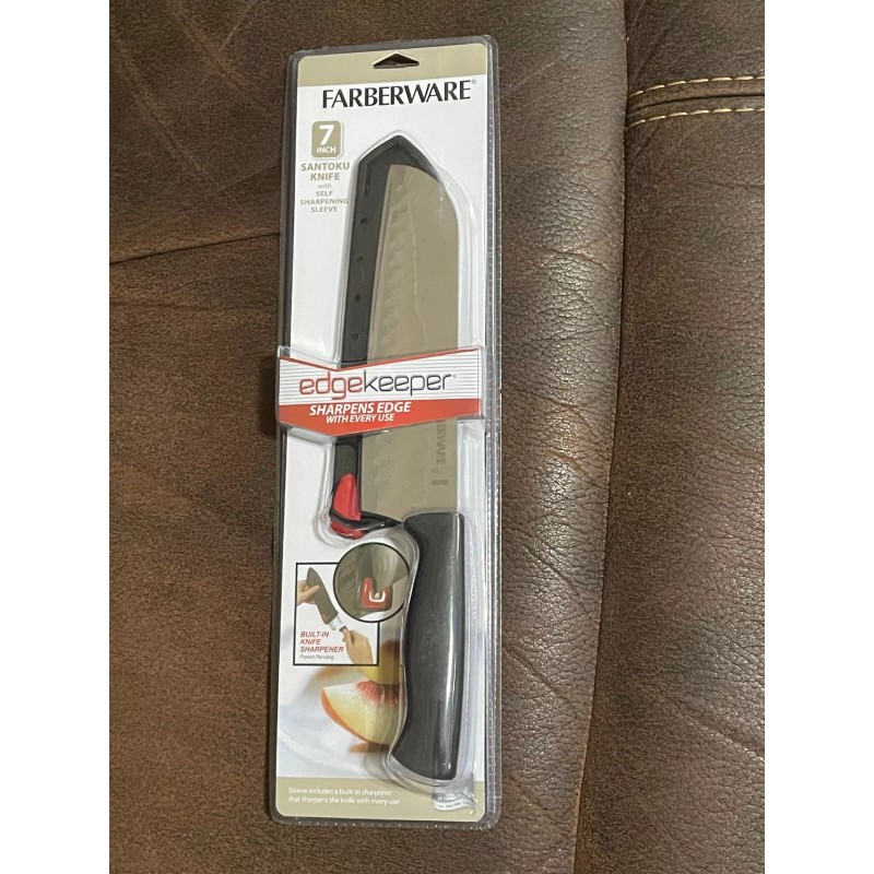 Farberware Edge Keeper 7" Santoku Knife w/ Self Sharpening Sleeve
