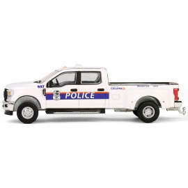 2019 Ford F-350 XL Dually Pickup Truck DCD Series White 'Columbus Division Police Mounted Unit Columbus OH' Diecast Toy