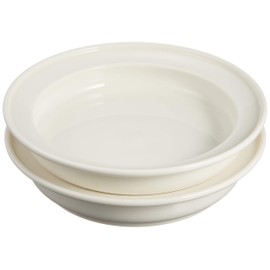 Yamaka Universal Tableware NB10-322-2 Masahiro Mori Design Deep Plate, 6.5 inches (16.5 cm), White, Set of 2
