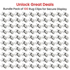 ANDUSTRIAL - Small Durable Clips/Clamps for Displaying Shawls, Leather Hides, Quilts, Mats, Rug Samples, Towels, Fabric On Wall - Wire Backed Alligator Rug Clips - Silver, 100 Clips