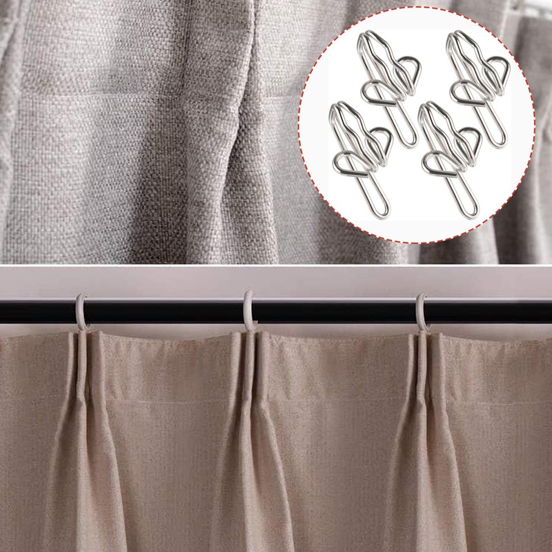 Heavy Duty Metal Curtain Drapery Hooks (50 Pack) Curtains, Drapes,