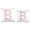 Cool Initial Alphabet Monogram Flowers Gifts Floral Letter B Throw