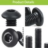 Zmbroll 140Pcs M6x8/10/12/16/20/25/30/35mm M6 Black Button Head Hex Socket Cap