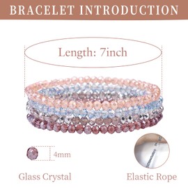 Women's Crystal Beads Bracelet, Multilayer Stones Bracelet, Multilayer Crystal Stone Beads Bracelets, Boho Fashion Jewellery Bracelet, Women's Stackable Yoga Bracelet for Women and Girls, Multifaceted