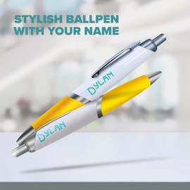 Destination Vinyl ltd Name - DYLAN - Yellow Ballpoint Pen Ocean Turquoise #210201