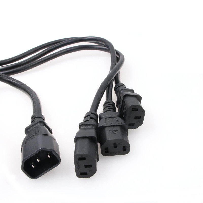 Eonvic IEC 320 C14 Male to 3 x C13 Female