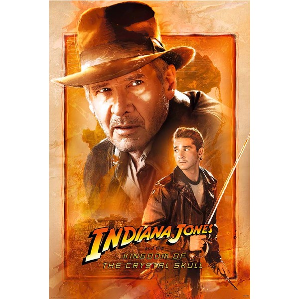 POSTER STOP ONLINE Indiana Jones and The Kingdom of The Crystal Skull - Movie Poster (Harrison and Shia with Sword)(Size 27" x 40")
