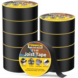 Hanotic Joist Tape for Decking 2'' X 50', 10 Rolls Weather Resistance Butyl Tape, Waterproof and Anti-Corrosion, Self-Adhesive for Wood Joists Decks Beams Roof Rv