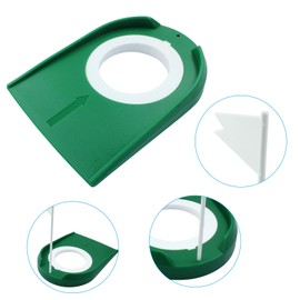 Coufce 2 Pack Practice Golf Putting Cup Hole with Flag Ideal Training Aids for Indoor and Outdoor Golf Practice Sessions (Green)