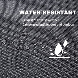 Pcinfuns Outdoor Chair Cushions 19"x19"x3" Set of 2,Memory Foam Seat Cushion for Patio Furniture with Ties,Removable Cover Hidden Zipper Round Corner for Yard Garden,Black Grey