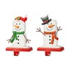 Glitzhome Christmas Stocking Holder, Set of 2 Metal Snowman Hanger