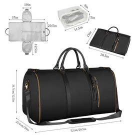 Travel Bag Foldybag, Travel Bag Foldable, Large Waterproof Foldy Bag, PU Material Convertible Hand Luggage (Black)