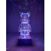 Wireless Crystal Bear Night Light 3D Glass Bedside Lamp Colorful