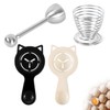 Egg Opener Set, 2 Pieces Egg Yolk Separator, One Stainless