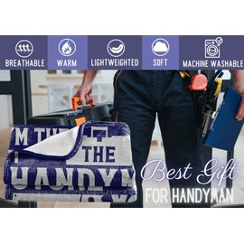 Hanyman Gifts Blanket for Man - 50" x 65" Throw, Flannel Blanket - Birthday Gifts for Handyman - Broke