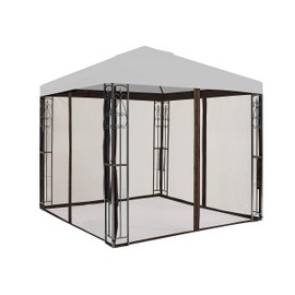 APEX GARDEN Universal 8' x 8' Gazebo Replacement Mosquito Netting (Mosquito Net Only - Brown)