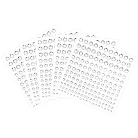 5 Sheets Self Adhesive Pearl Stickers, Flat Back Pearls Sticker, 4 Size Self Adhesive Rhinestone Gem Stickers for DIY Crafts Craft Card Decorations Nail Art Beauty Makeup (White)