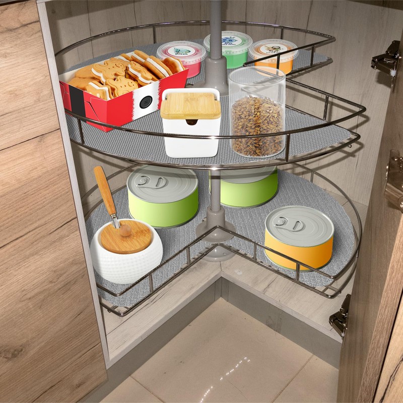Frienda 2 Pcs Lazy Susan Shelf Liners - Non Adhesive,
