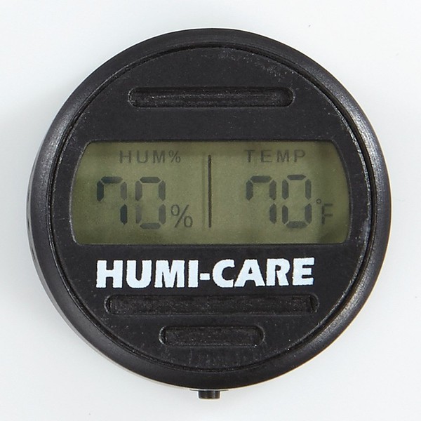 HUMI-CARE Black Ice Round Digital Hygrometer - Black