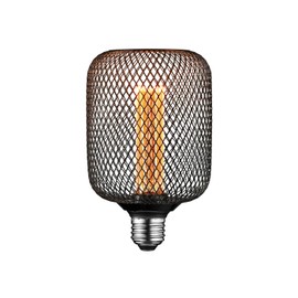 Next Glow Decorative Light Bulb Black Metal Cage Cylinder Led Light Bulbs 3.5W Equivalent 20W E26 Led Bulb Base, Dimmable, Soft Warm Vintage Edison Decorative Bulb for Home Kitchen Restaurant…
