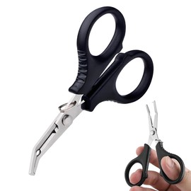 1 Pezzo Pinze da pesca Pinza Angelo in Acciaio Inossidabile Pinza a Molla Multifunzione Tritafili Forbici da Pesca a Becco Curvo Pinze da Pesca