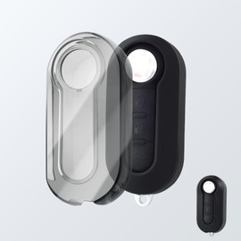 OFFCURVE Key Cover Transparent Car Key Cover Key Case for Fiat 500 Punto Panda Grande Bravo Lancia Ypsilon Delta Musa