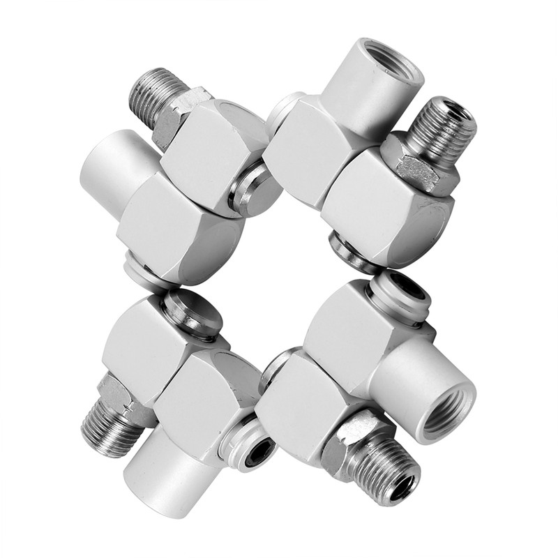 4pcs/Set Aluminum 1/4" Universal 360 Swivel Air Hose Connector Adapter