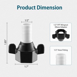 WASSERMANN RV Plumbing Parts, 1/2"NPSF-1/2"Barb Straight Swivel Adapter, RV Water Pump Fittings for Water Pump Strainer & RV Water Pumps, Nylon, 2 Pack