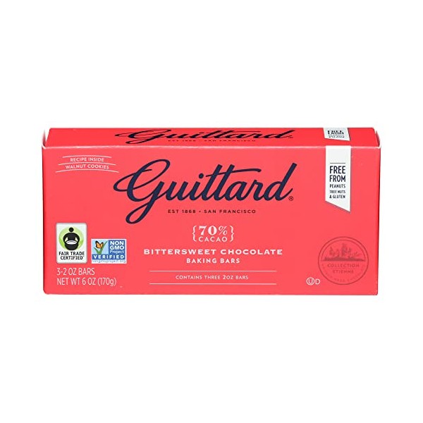 Guittard, Bar Chocolate Baking Bittersweet, 2 Ounce, 3 Pack